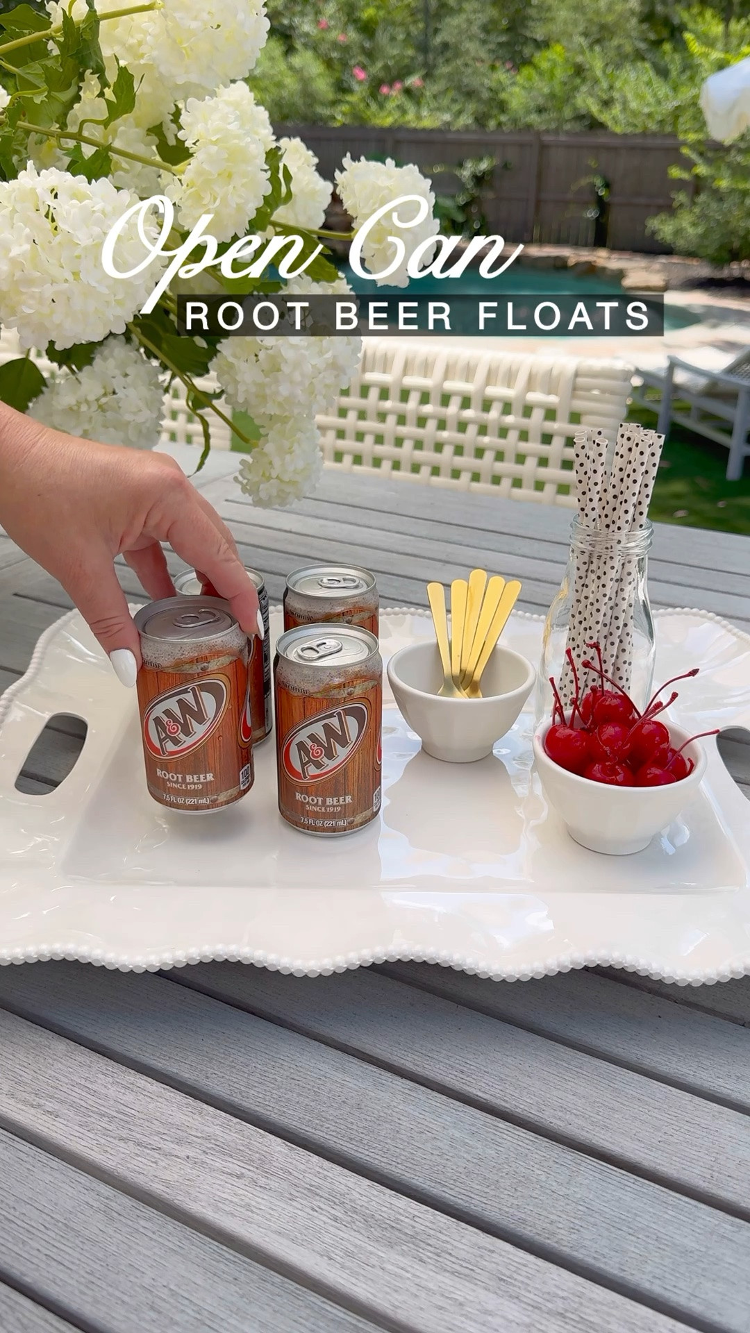 OPEN CAN ROOT BEER FLOATS 🍺 

Grab a soda can opener & mini A&W root beers. Open can, pour out about 2 TBSP & add 1-2 scoops your fav vanilla ice cream.  Top with a cherry! 🍒 

*cans are thin, hold gently so they don’t crush in your hand!

#LTKHome #LTKfoodie #LTKdayinmylife