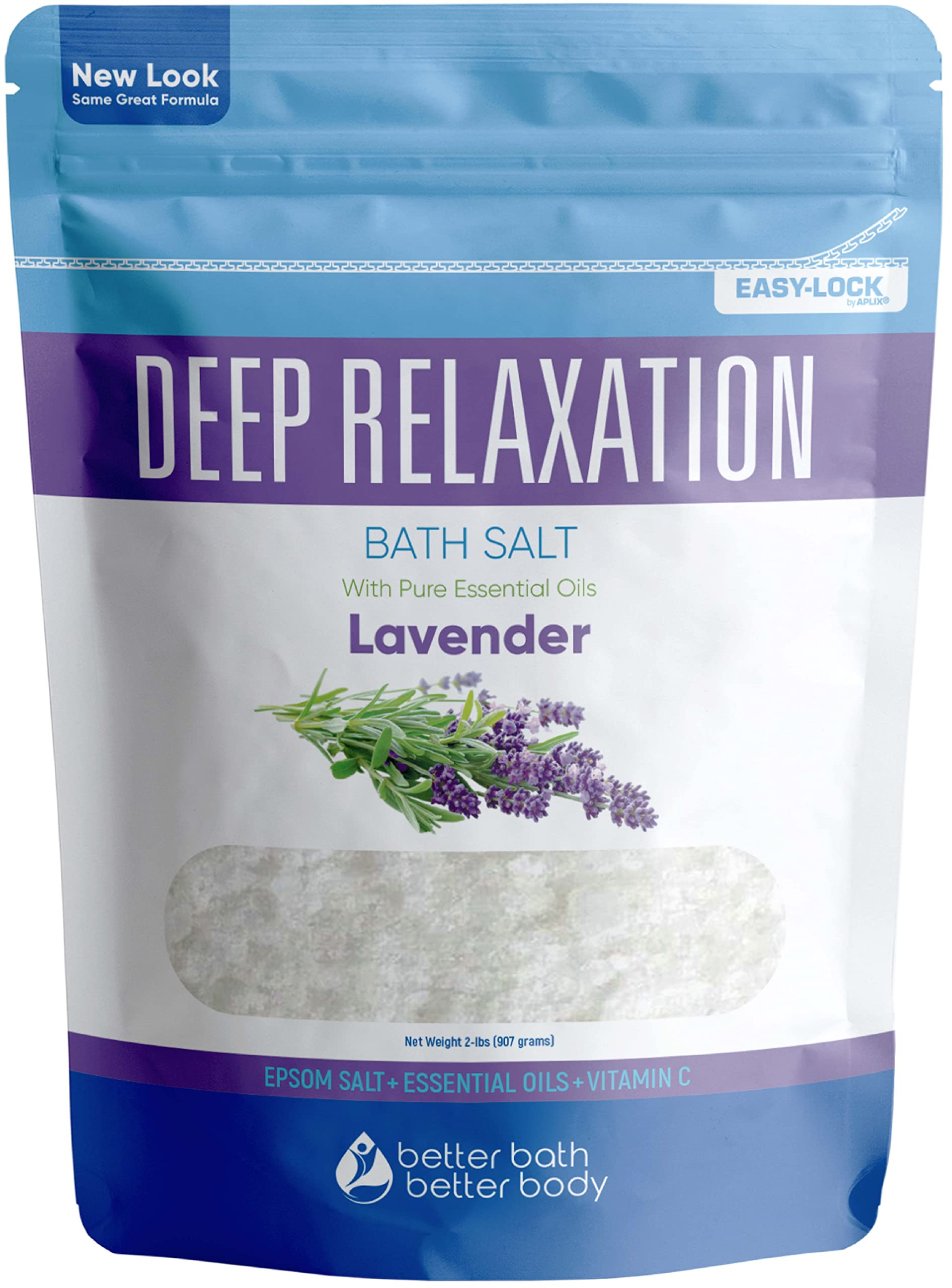 Deep Relaxation Bath Salt 32 Ounces Epsom Salt with Natural Lavender Essential Oil Plus Vitamin C in | Amazon (US)