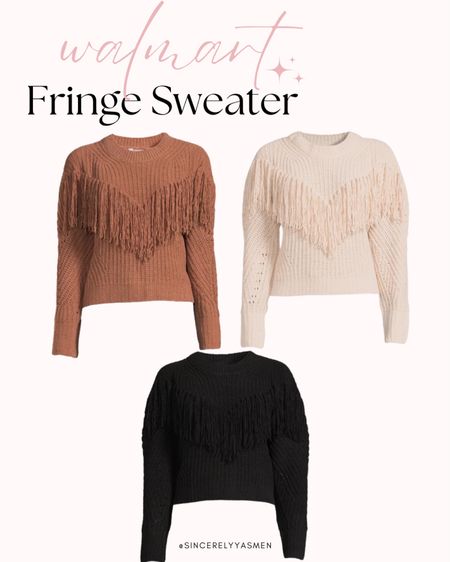 Walmart fringe sweater #sweater #walmartfinds #walmart 

#LTKSeasonal #LTKsalealert