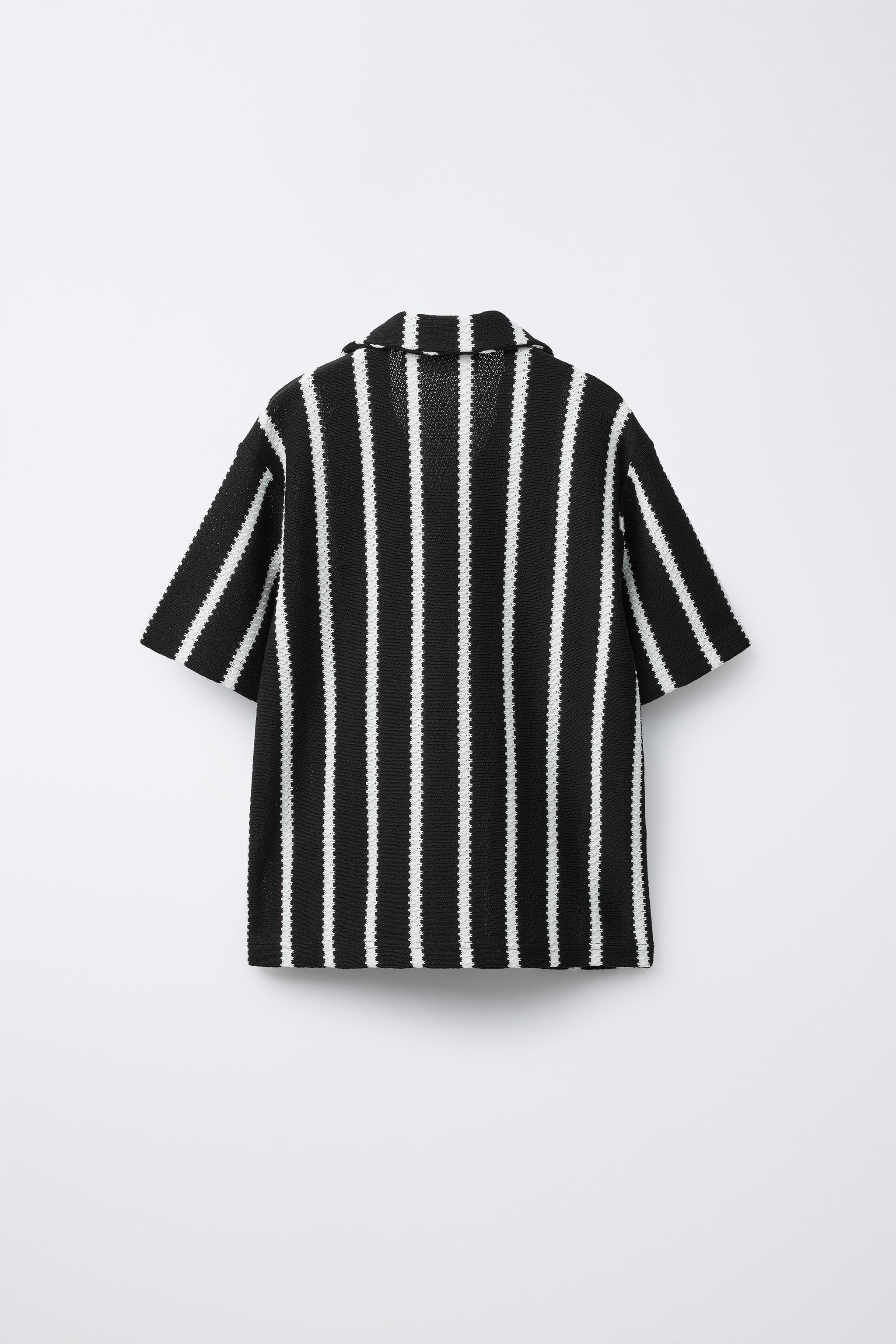 STRIPED TEXTURED BOWLING SHIRT | Zara US