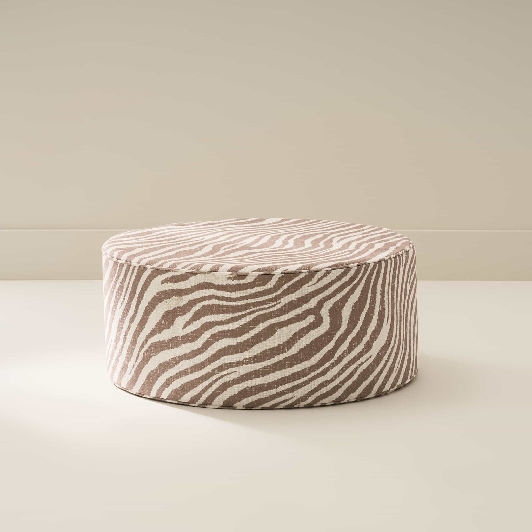 Neutral Colored Soft Zebra Ottoman | Zoe | House of Noa | House of Noa