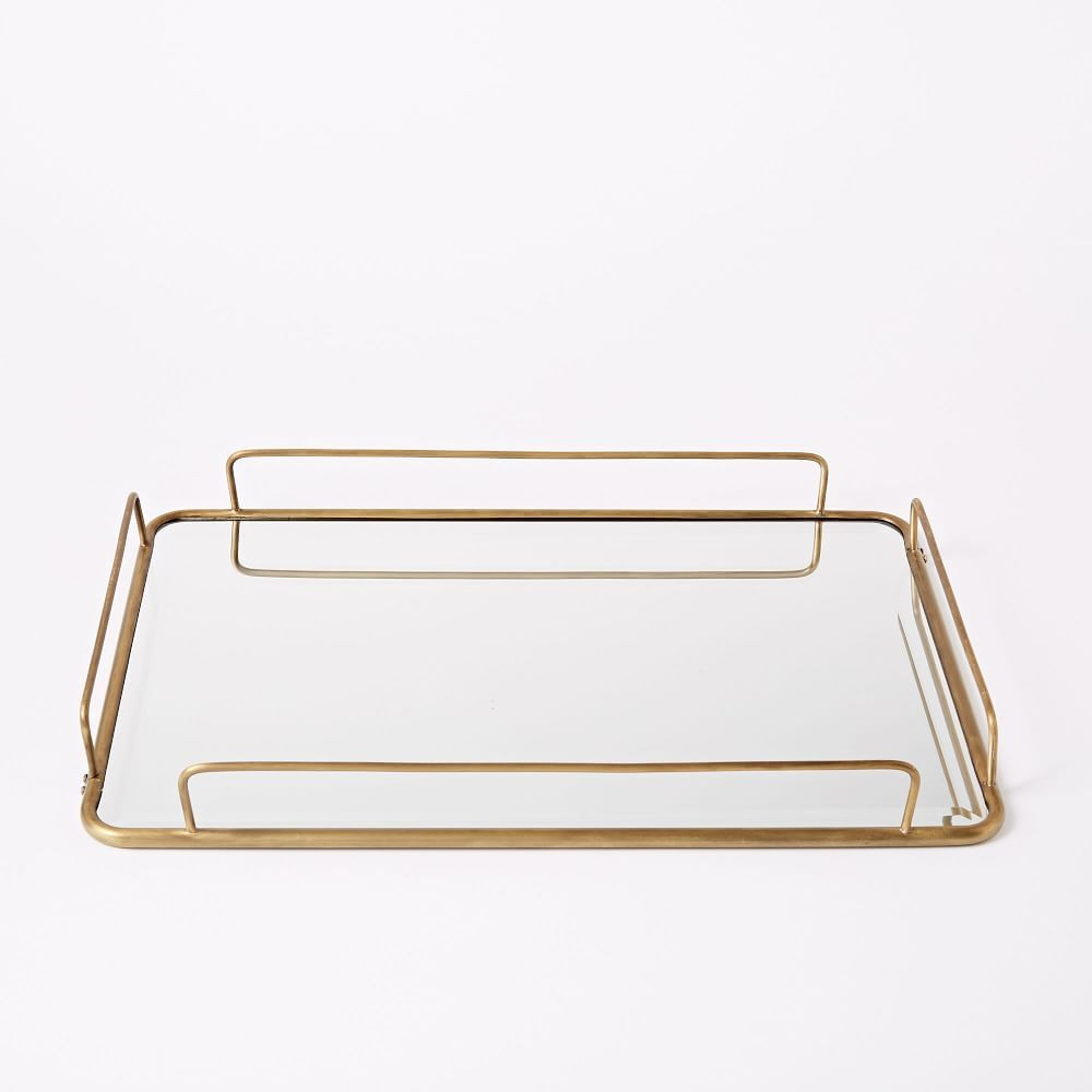 Fishs Eddy Gilded Cafe Mirror Tray - Brass | West Elm (US)