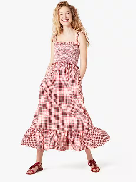 mini gingham smocked-bodice dress | Kate Spade (US)