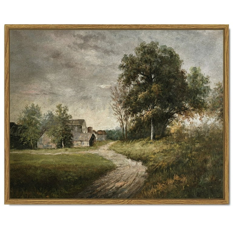 Drsoum Vintage Landscape Wall Art Classical Painting Countryside Room Decor - 11x14in Natural Fra... | Walmart (US)