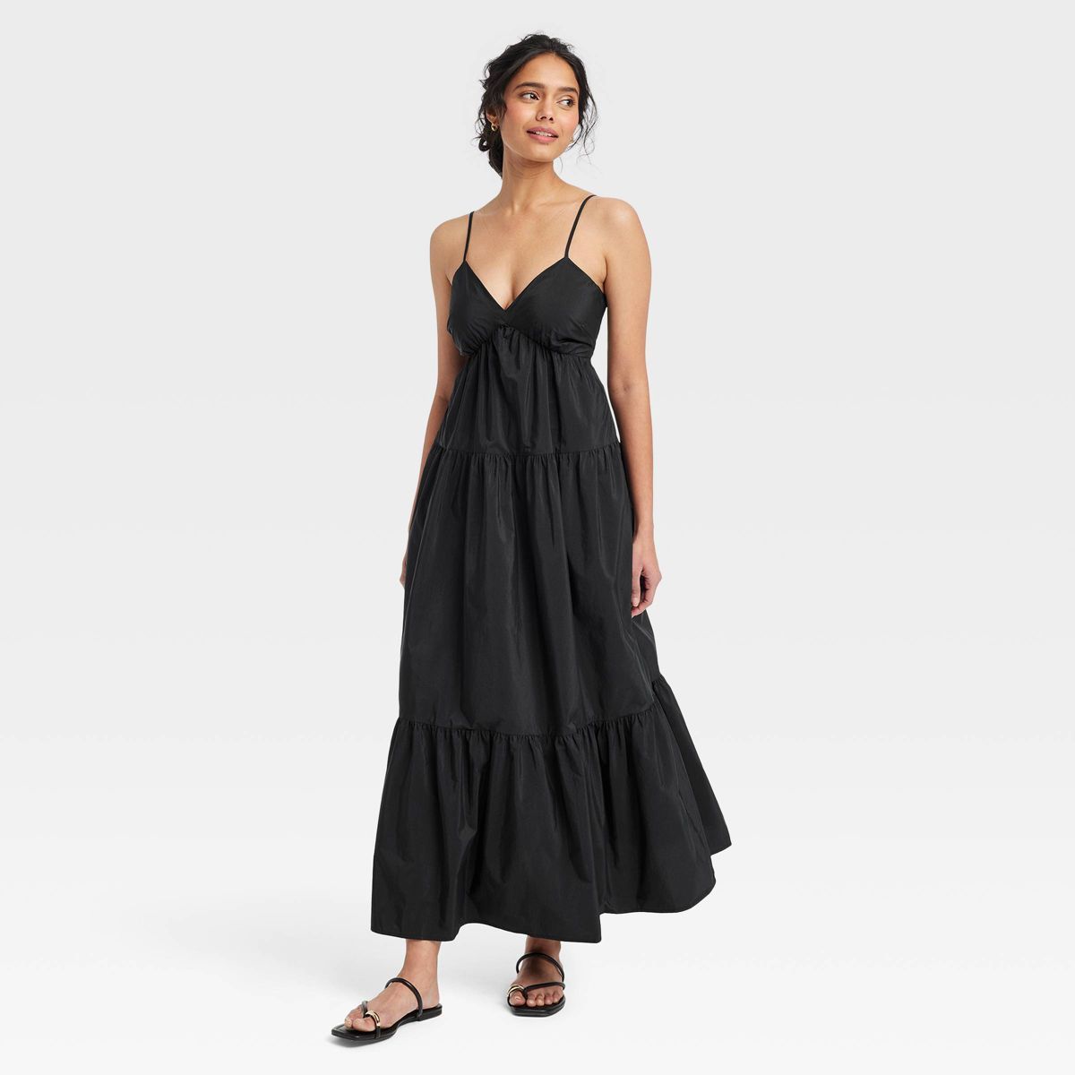 Women's Maxi Sundress - A New Day™ Black L | Target