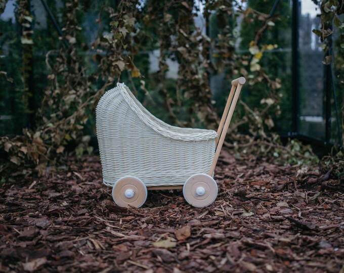 Wicker doll stroller: a toy for a children's room on wheels, photo prop | Etsy (US)