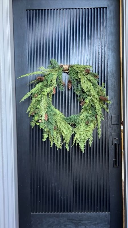 Holiday Wreath 
Faux Cedar Pine Cone Wreath 


#LTKhome #LTKSeasonal