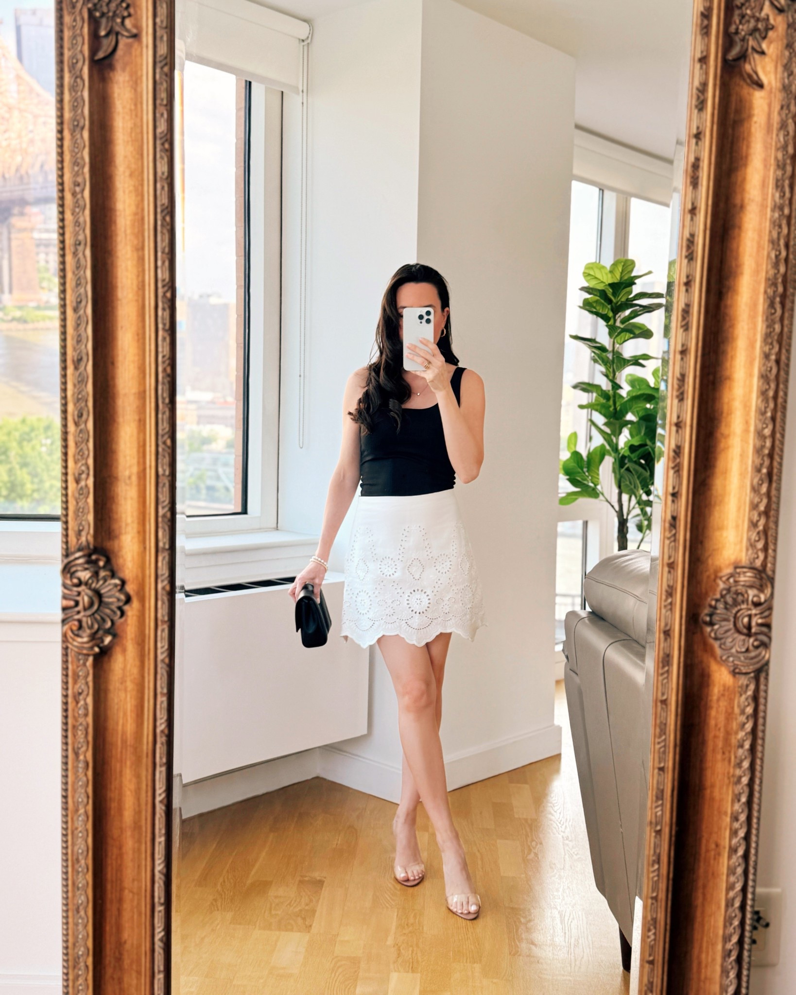 Summer outfit! white eyelet skort S it comes with a matching top that I included here so you can see it 🫶 Black top in S

#LTKSummerEdit