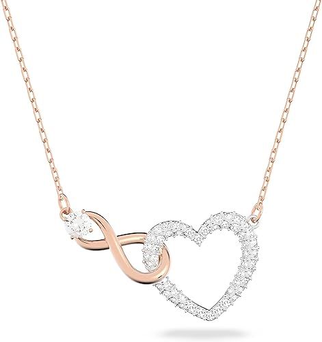 SWAROVSKI Infinity Heart Jewelry Collection, Rose Gold & Rhodium Tone Finish, Clear Crystals | Amazon (US)