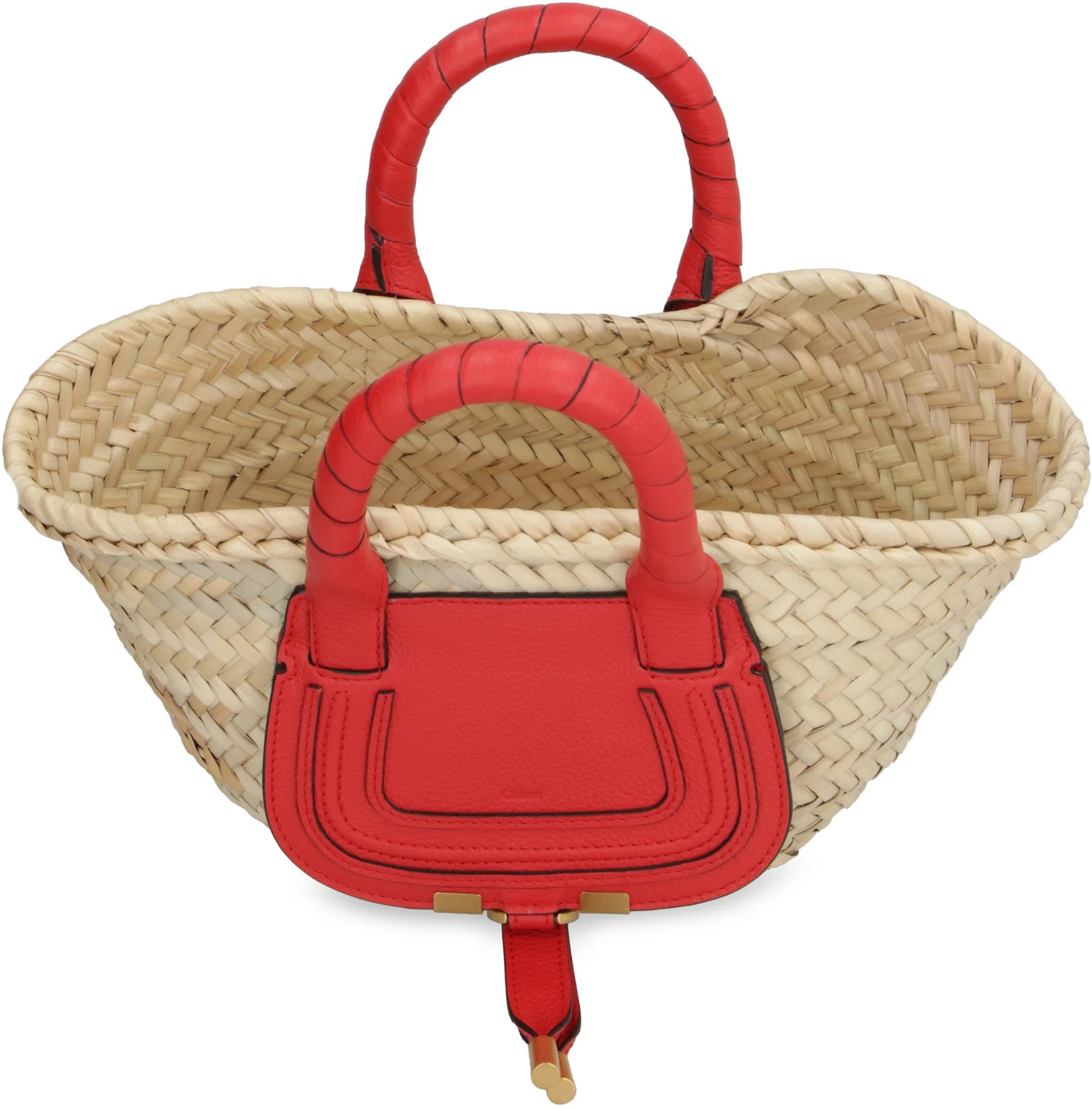 Chloé Marcie Logo Embossed Basket Bag | Cettire Global