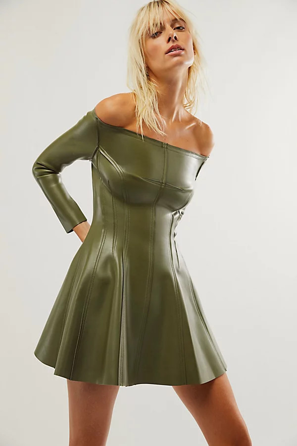 Norma Kamali Off Shoulder Grace Mini Dress | Free People (Global - UK&FR Excluded)