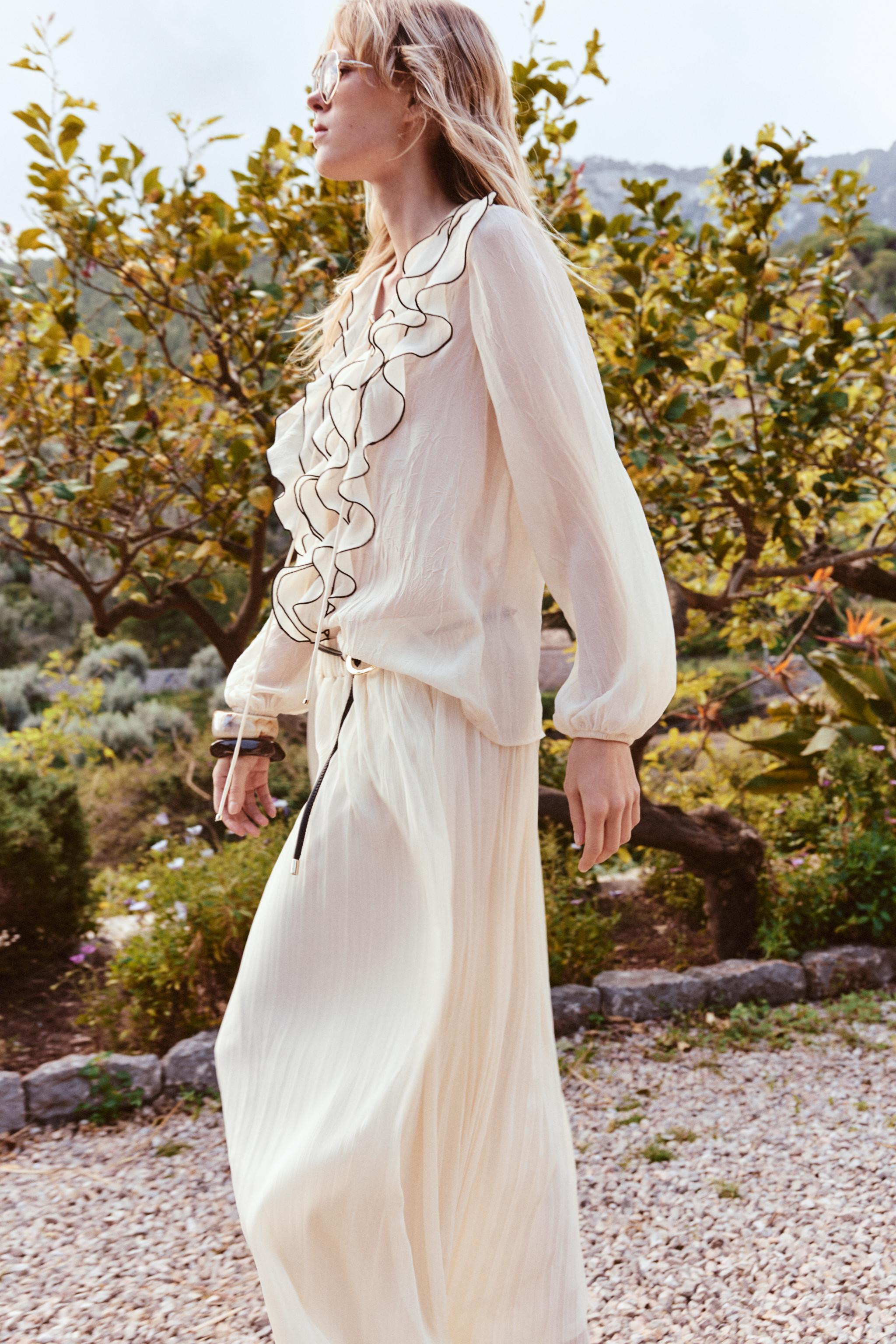 FLOWY SKIRT WITH BELT | Zara US