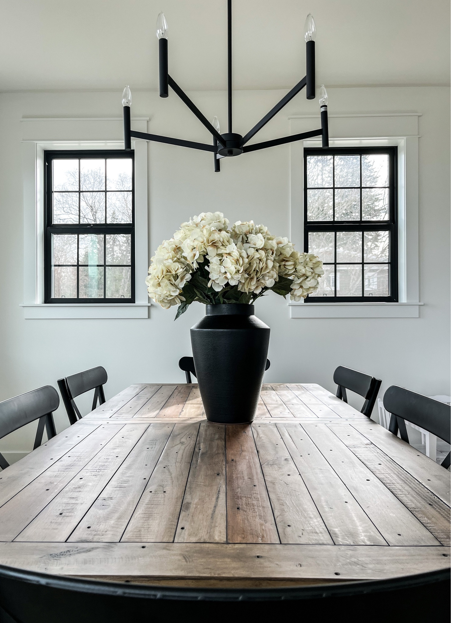 I originally ordered these beige beauties for my coffee table, but plans changed after being pleasantly surprised by how large & lush these silk hydrangea blooms are…also missed the 2 pack memo 😆🙌🏻

I think they make the perfect spring centerpiece on our dining table in this large black terracotta vase 🤌🏻

Amazon canada | faux florals | farmhouse | kitchen | dining | table | chairs | wayfair

#LTKsalealert #LTKhome #LTKstyletip