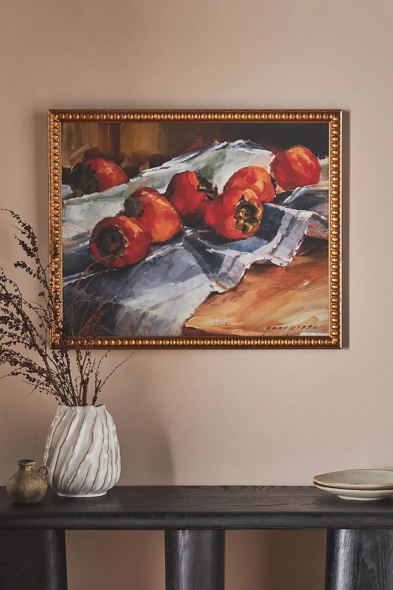 Persimmons on Striped Blue Towel Wall Art | Anthropologie (US)