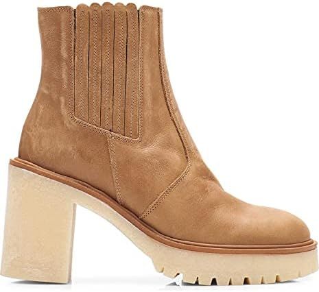 Womems Platform Lug Sole Ankle Boots Chunky Block Heel Seam Booties Combat Cozy Round Toe Chelsea... | Amazon (US)