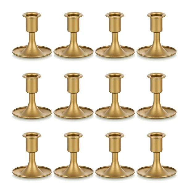 Sziqiqi Vintage Brass Candlestick Holder for Taper Candles Set of 12 | Walmart (US)