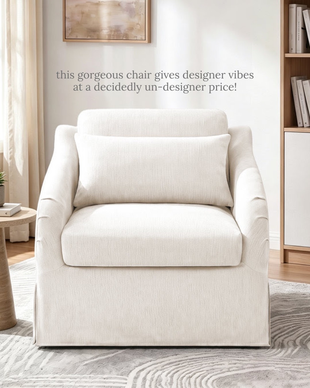 Yes to this designer-look chair at an amazing price!!

Home decor, living room furniture, upholstered chair