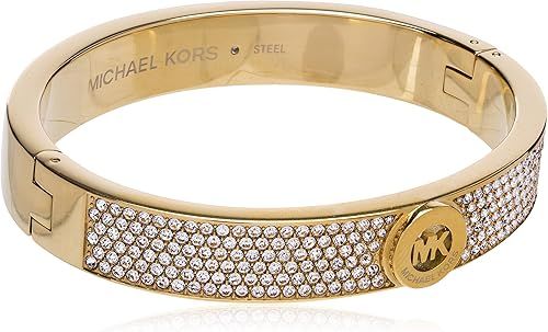 Michael Kors Women's Gold Tone Pave Fulton Hinge Bangle Bracelet (Model: MKJ3998710) | Amazon (US)