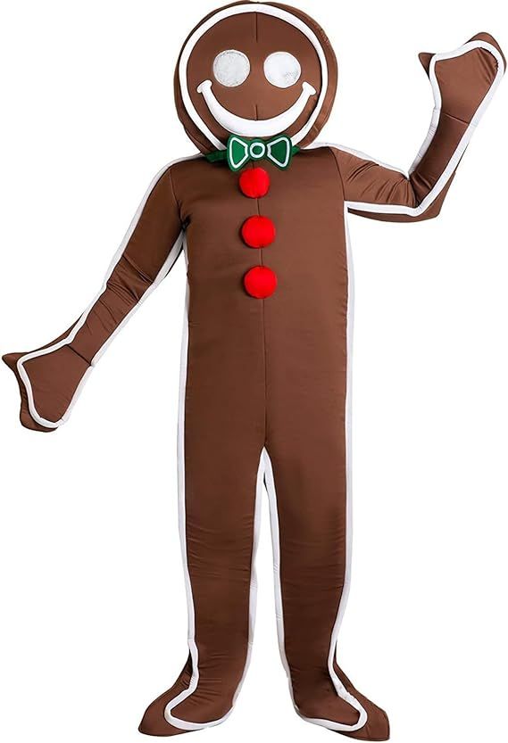Christmas Iced Gingerbread One-sie Costume Adult Christmas Cookies Cosplay Jumpsuit Fun Costume H... | Amazon (US)