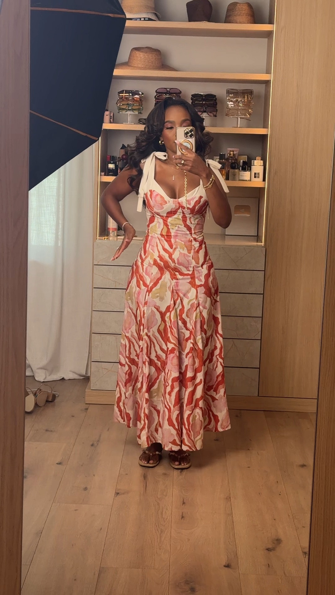 Hi Babes! 🌸✨

This dress is giving effortless elegance! The soft floral print, flattering fit, and flowy silhouette make it the perfect piece for every special summer moment.

Fit Details:
• Exact floral maxi dress
• True to size
• Adjustable shoulder ties
• Flowy, feminine fit
• Styled with simple sandals and gold jewelry

Where to wear:
• Baby showers
• Bridal showers
• Vacation dinners
• Brunch
• Garden parties
• Wedding guest

Everything is linked below!

xx, Kira | IG: KirasFashionFinds

Measurements:
Kira: 5'4" | Size Small | 140 lbs