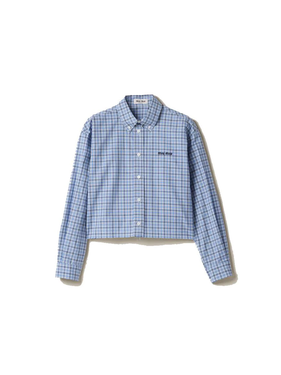 Miu Miu Checked Poplin Shirt | Baltini