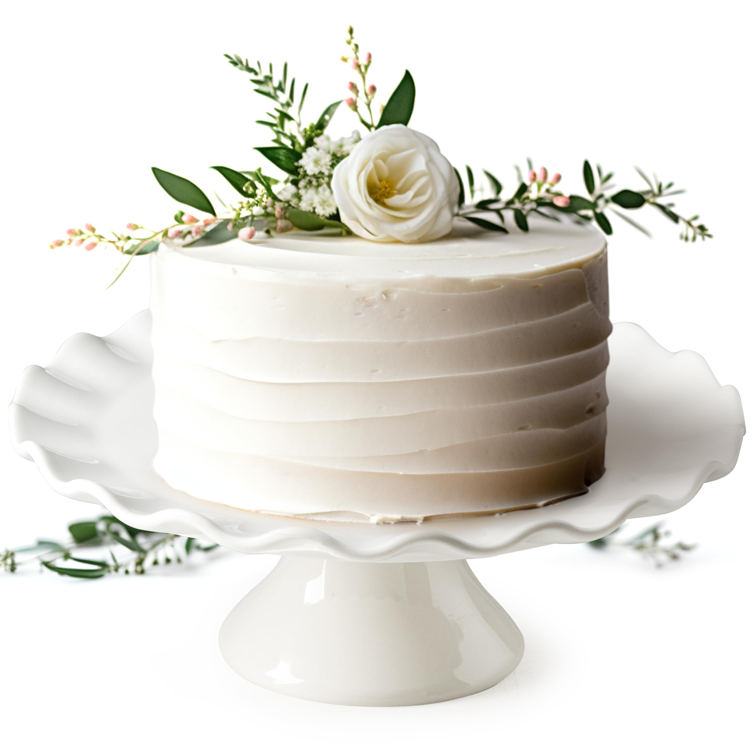 White Cake Stand, 10 Inch Cake Stands for Tea Party, Round Dessert Stand, Small Cake Plate Cupcak... | Amazon (US)
