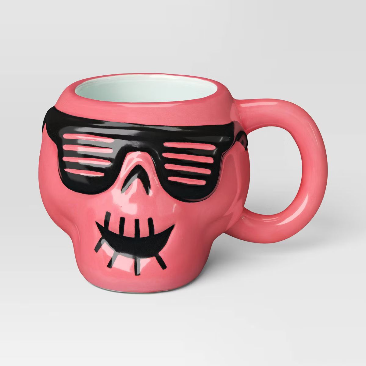 14.8 fl oz Halloween Earthenware Figural Skull Mug Pink - Hyde & EEK! Boutique™ | Target