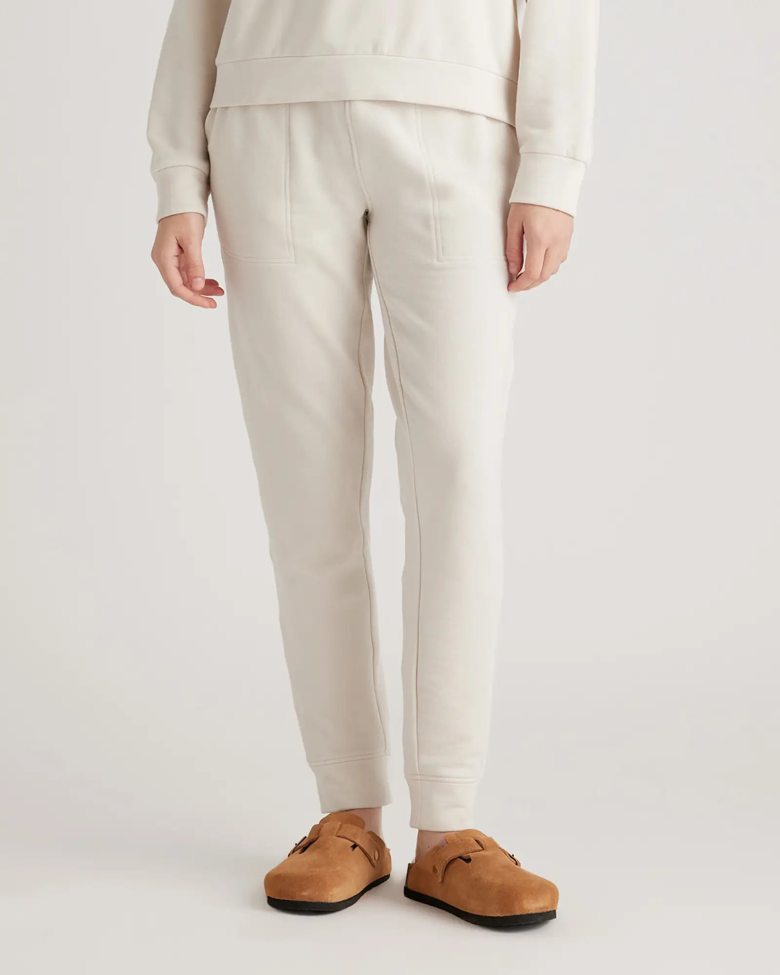 SuperSoft Fleece Joggers in Off White | Quince