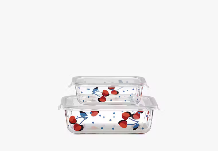 Vintage Cherry Dot Rectangular Food Storage Set | Kate Spade (US)