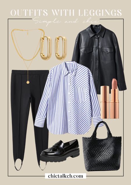 A chic idea to style leggings with loafers! 
Mango, spring fashion, spring style

#LTKstyletip #LTKitbag #LTKshoecrush
