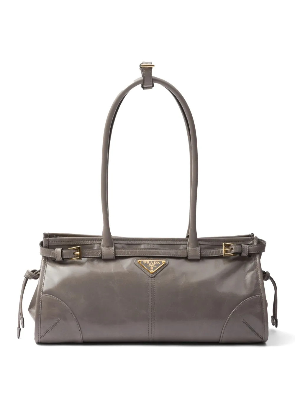 Prada Medium triangle-logo Belted Handbag | Grey | FARFETCH AU | Farfetch Global