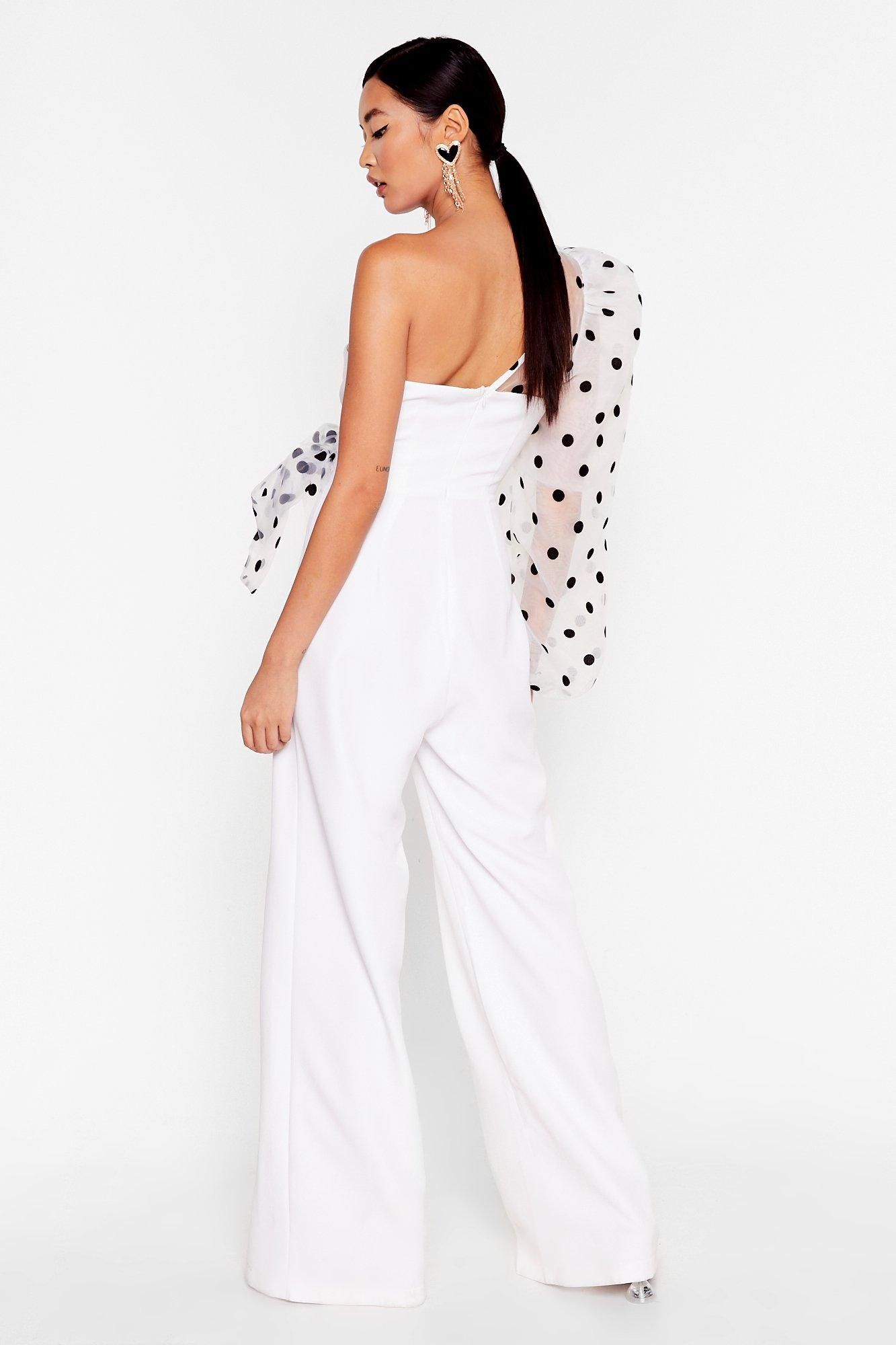 Polka Dot Organza One Shoulder Jumpsuit | Nasty Gal (US)