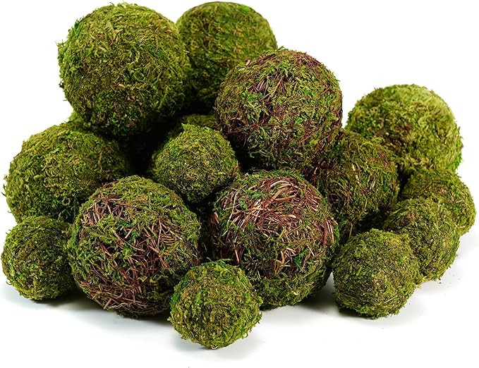 BYHER Decorative Moss Balls Set - 18pcs Fake Moss Balls for Bowl Fillers, Centerpiece Decor, Home... | Amazon (US)