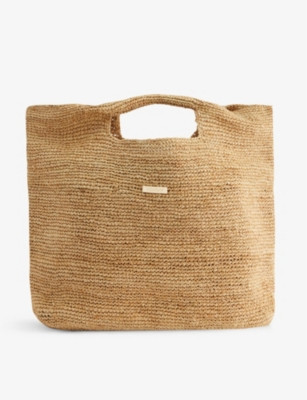 Paloma large raffia top-handle bag | Selfridges