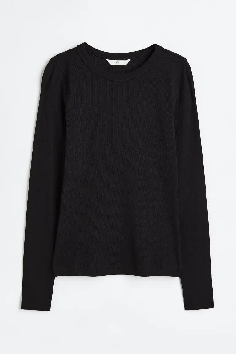 Ribbed Modal-blend Top - Black - Ladies | H&M US | H&M (US + CA)