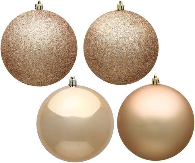 Vickerman 6" Cafe Latte 4-Finish Ball Ornament Set.Includes 4 Ornaments per Box. | Amazon (US)