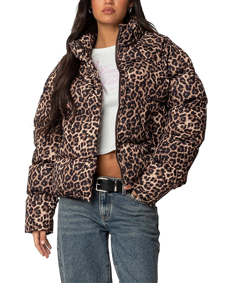 Edikted Dalya Leopard Printed Puffer Jacket | Bloomingdale's (US)