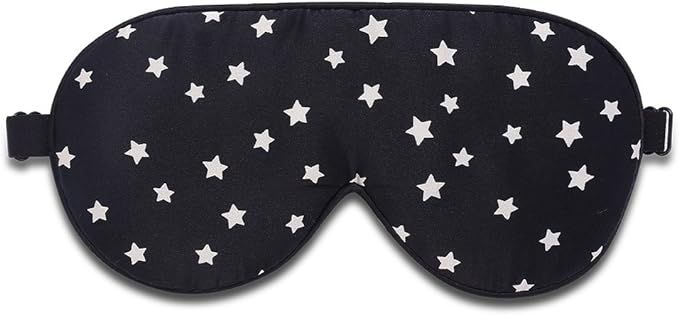 Alaska Bear Natural Silk Sleep Mask, Blindfold, Super Smooth Eye Mask (Black Stars) | Amazon (US)