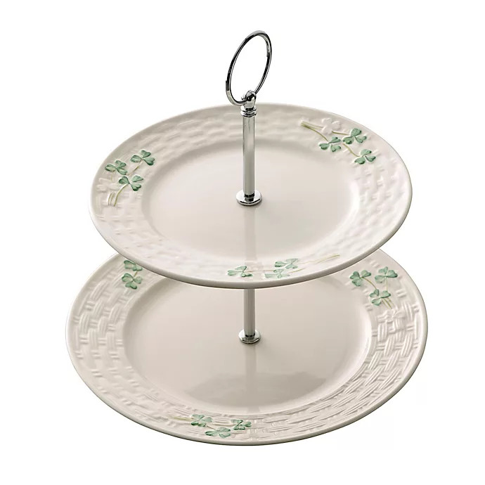 Belleek Shamrock 2-Tier Server | Bed Bath & Beyond