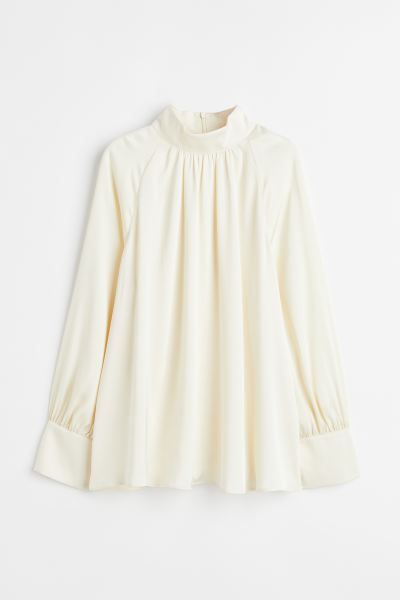 Balloon-sleeved satin blouse | H&M (UK, MY, IN, SG, PH, TW, HK)