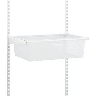 Elfa Classic 2'/60cm  Hanging Drawer Frame White | The Container Store