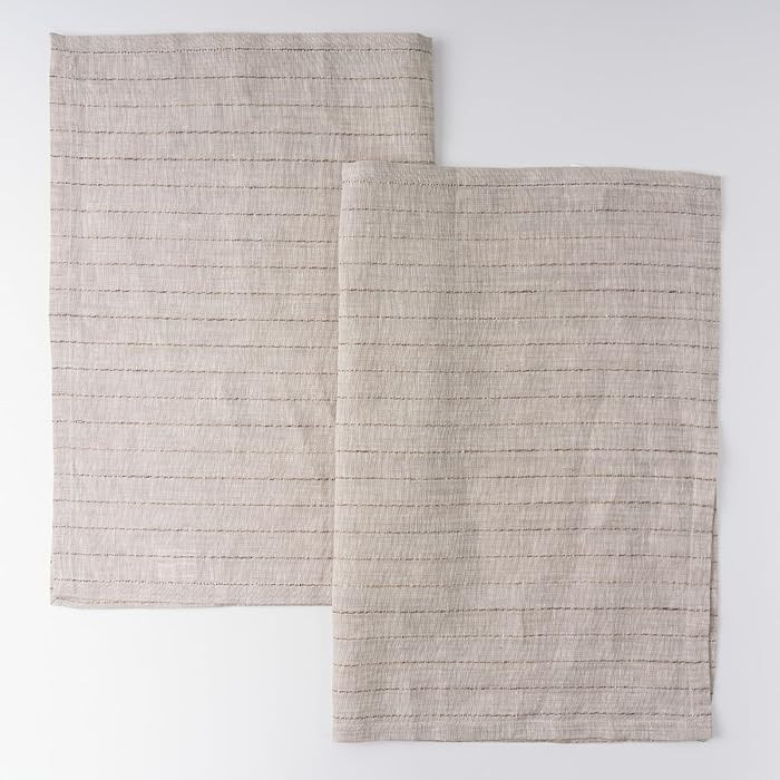 HSOFTIFY 100% Pure Linen Kitchen Towels Set of 2 - French Stripe Design 18 x 24 Inch Dish Hand To... | Amazon (CA)