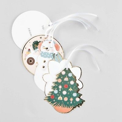 16ct Car/Snowman/Tree/Flower Gift Tag Light Pink - Wondershop™ | Target
