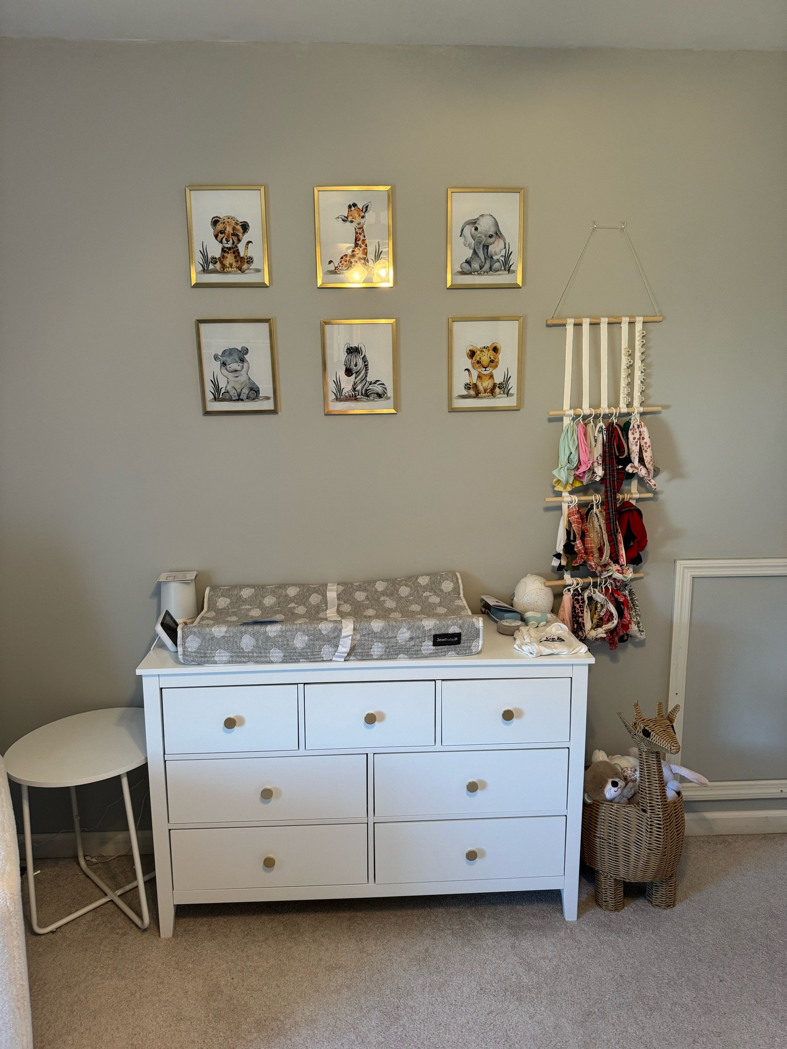 Baby girl’s nursery decor! Nursery dresser, bow organizer, giraffe toy holder, changing pad

#LTKFamily #LTKBump #LTKBaby