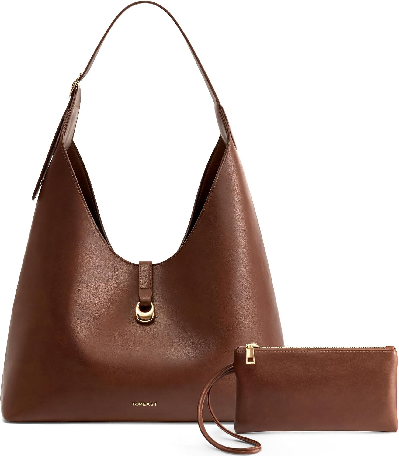 Slouchy Hobo Bags for Women, Large Shoulder Handbag with Wallet,Chic PU Leather Designer Crescent Everyday Tote Purse | Amazon (US)