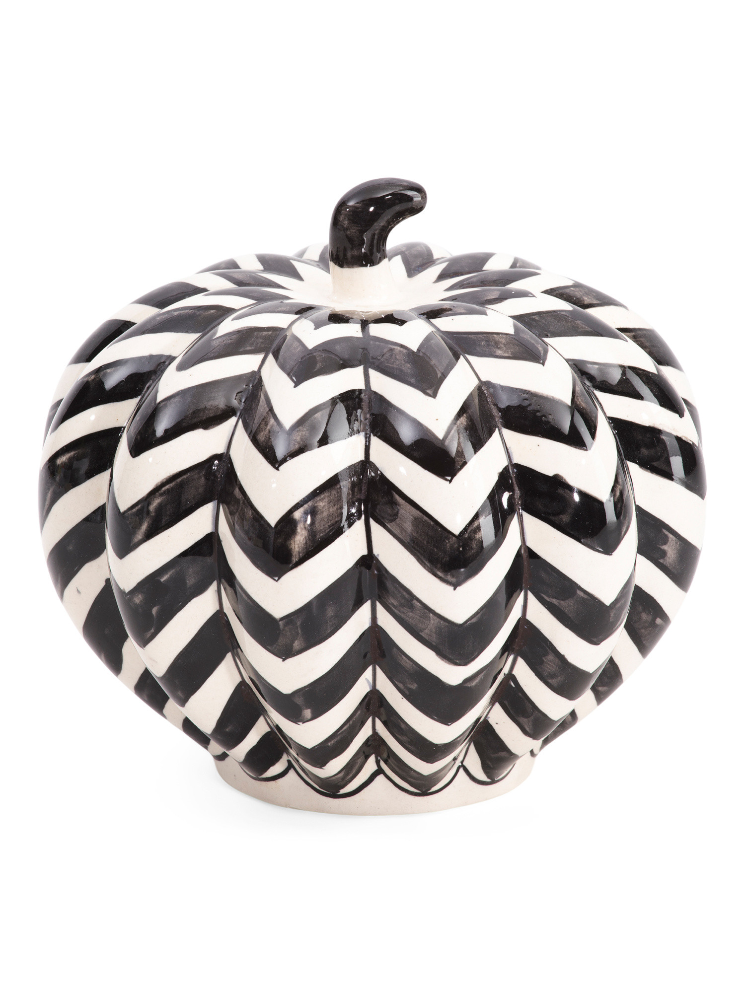 Ceramic Chevron Pumpkin | TJ Maxx