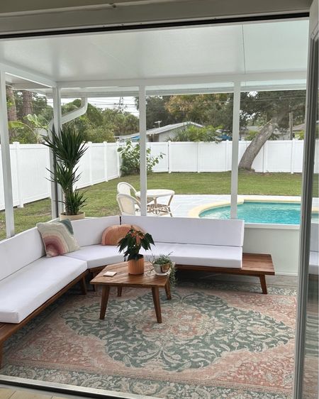 our dream patio set! LOVE our new rug from Ruggable:) use code: NATALIEZACEK10 

patio furniture, outdoor furniture, throw pillows, Home Depot, home decor 

#LTKhome #LTKfamily #LTKsalealert