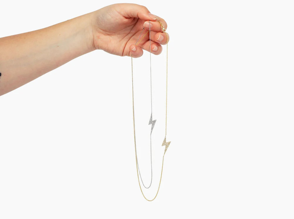 Sterling Silver Lightning Bolt Necklace | For Ever Fine Jewelry