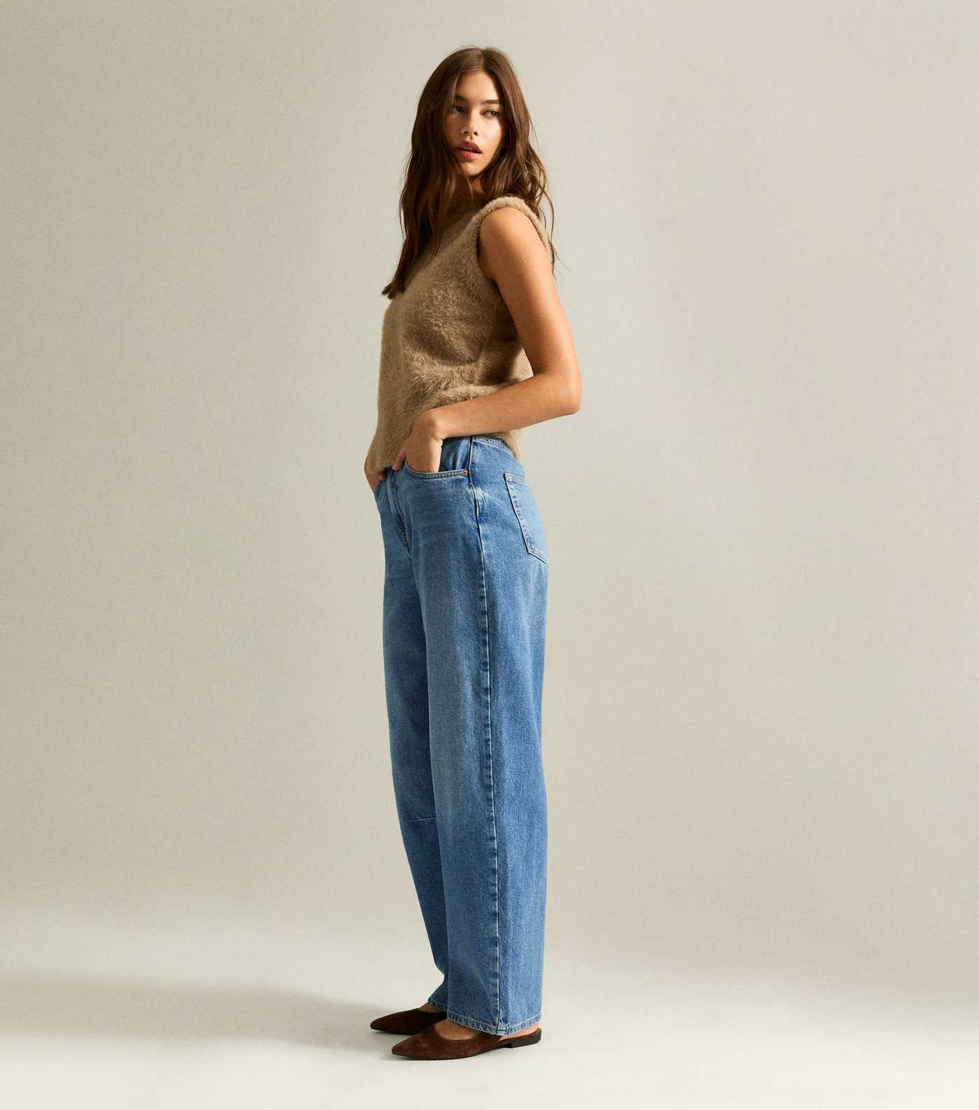 Blue Long Barrel Leg Jeans | New Look | New Look (UK)