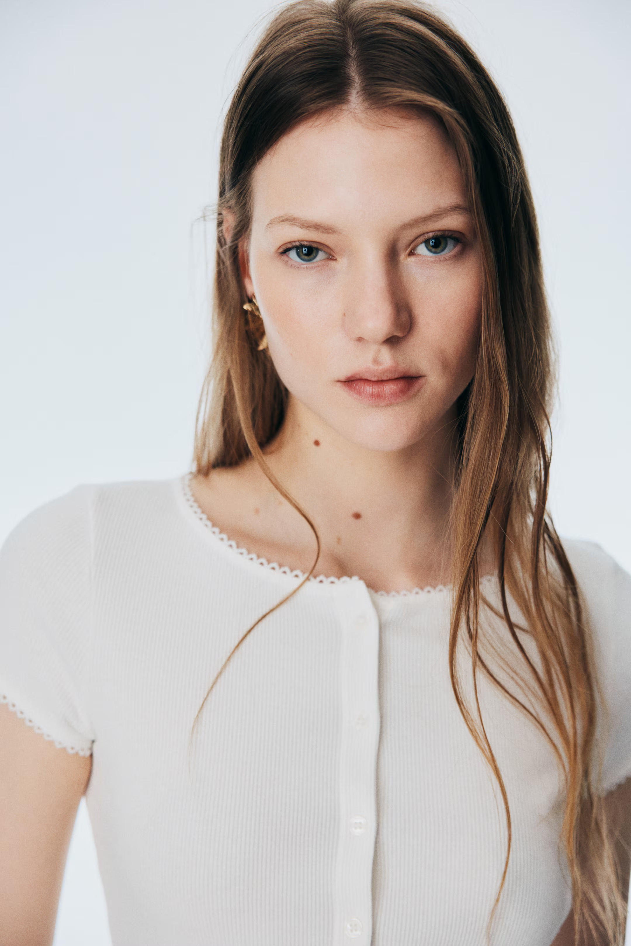 Ribbed Button-Front Top | H&M (US + CA)